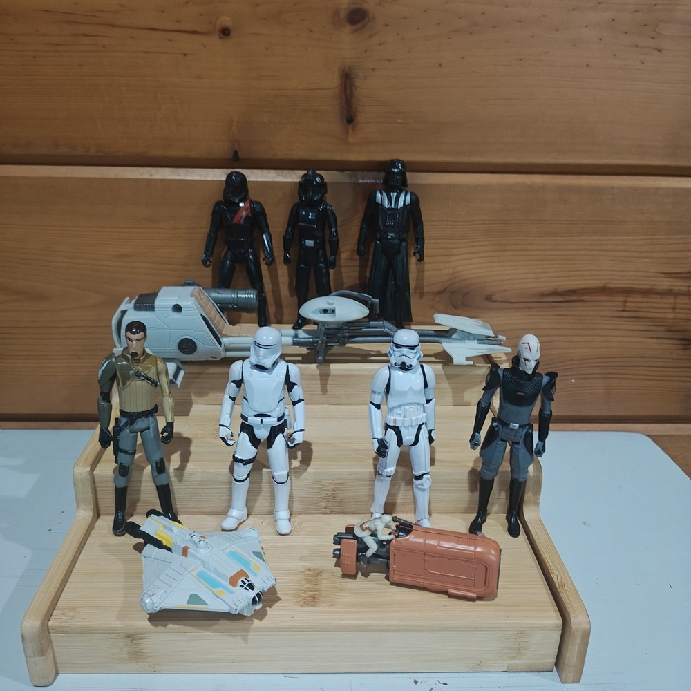 Lot of 10 Star Wars Pieces 7 3.5" Kenner Figures and 3 Others ZC2